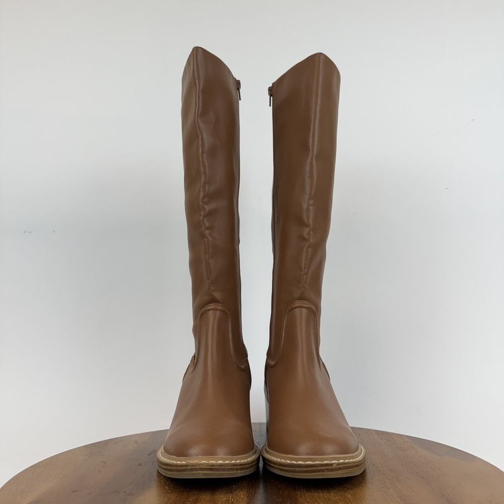 Womens Steven New York Calda Brown Faux Leather Knee High‎ Riding Boots Size 9.5 - Picture 5 of 10